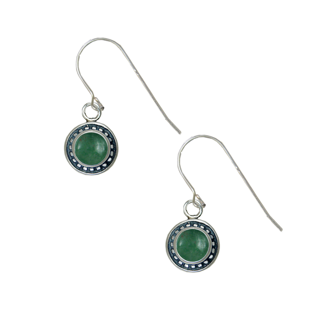 Sterling Silver Petite Jade Gemstone Drop Dangle Earrings